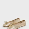 Ballerines En Cuir Dore Or - Mia