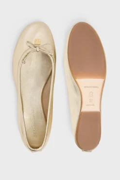 Ballerines En Cuir Dore Or - Mia