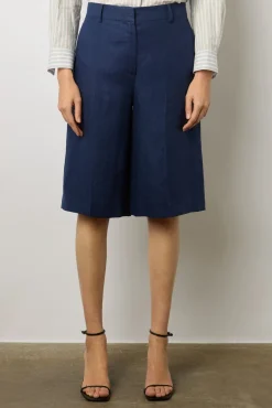 Bermuda De Tailleur En Lin Encre - Celenn