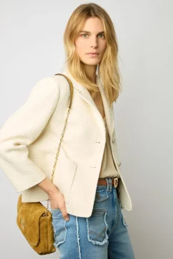 Blazer En Tweed Uni Ecru - Bailee