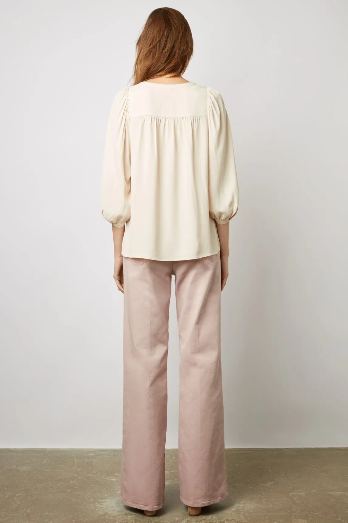 Blouse Avec Mini Perles Beige Rose - Amaia