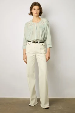 Blouse Brodee Bleu Ciel - Aaya