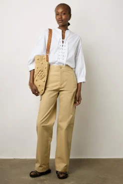 Blouse En Coton A Lacet Blanc - Alania