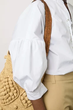 Blouse En Coton A Lacet Blanc - Alania
