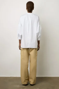 Blouse En Coton A Lacet Blanc - Alania