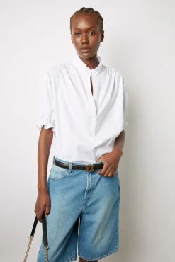 Blouse En Popeline De Coton Blanc - Annyr