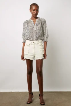 Blouse Fleurs Et Lurex Ecru - Ange