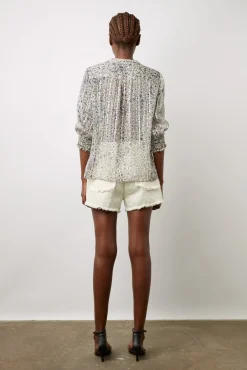 Blouse Fleurs Et Lurex Ecru - Ange