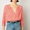 Blouse Fluide A Fleurs Corail - Antelona