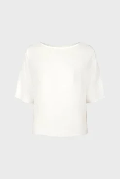 Blouse Fluide Dos Boutonne Ecru - Alyah