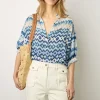 Blouse Fluide Imprimee Indigo - Aniella