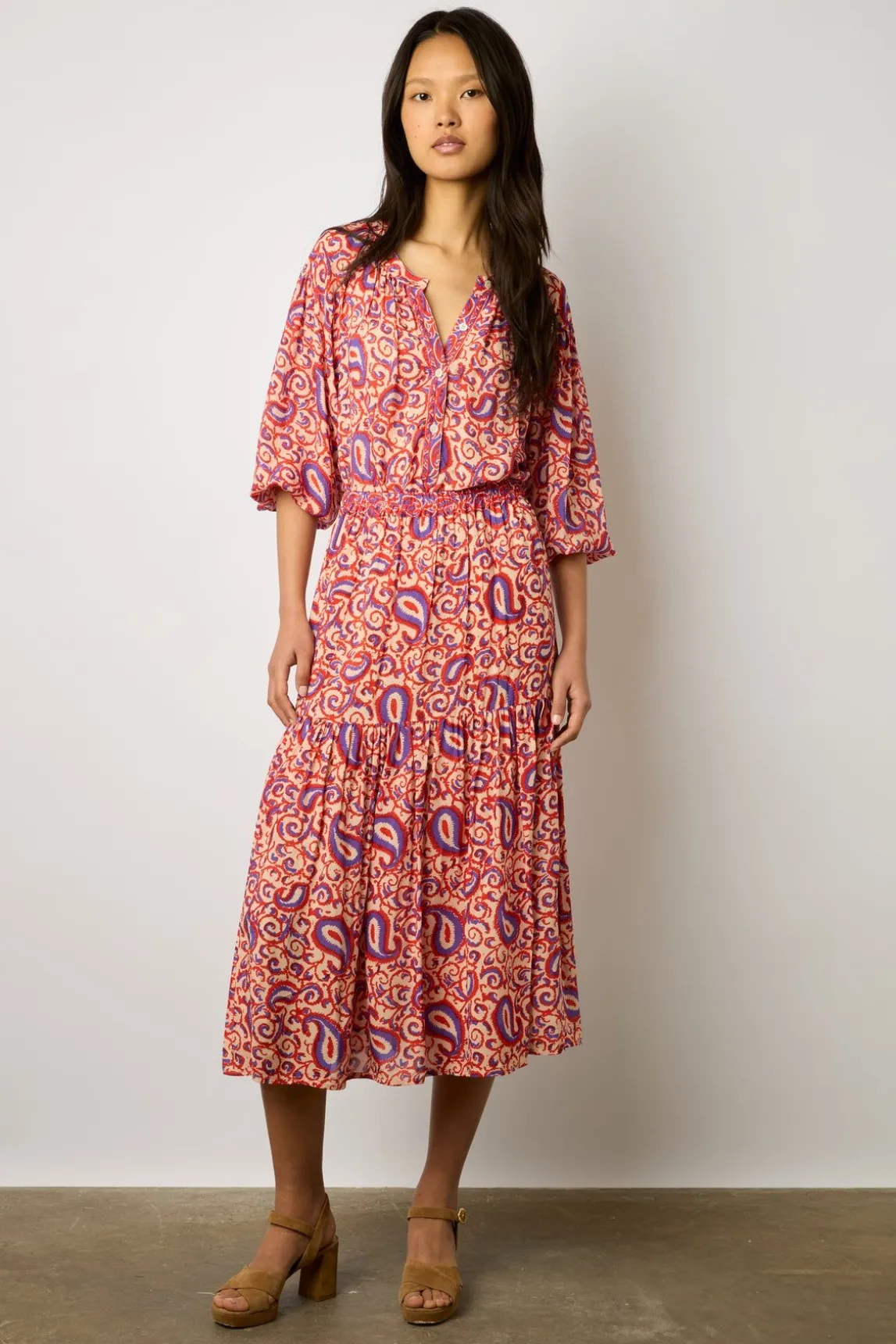 Blouse Fluide Imprimee Nude - Adena