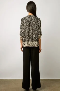 Blouse Imprime Floral Noir - Allyn