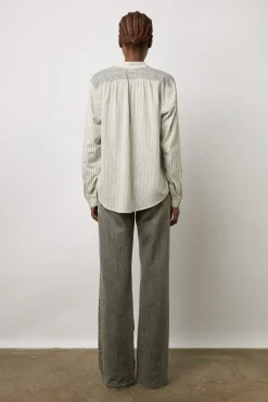 Blouse Rayee En Coton Ecru - Ambre
