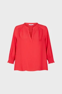 Blouse Satinee Froncee Corail - Angela