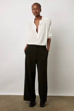 Blouse Unie Satinee Blanc - Alice