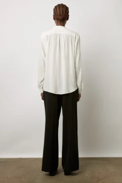 Blouse Unie Satinee Blanc - Alice