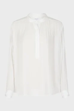 Blouse Unie Satinee Blanc - Alice