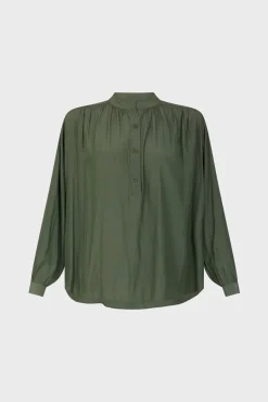 Blouse Unie Satinee Kaki - Alice