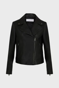 Blouson En Cuir Femme Noir Nadege