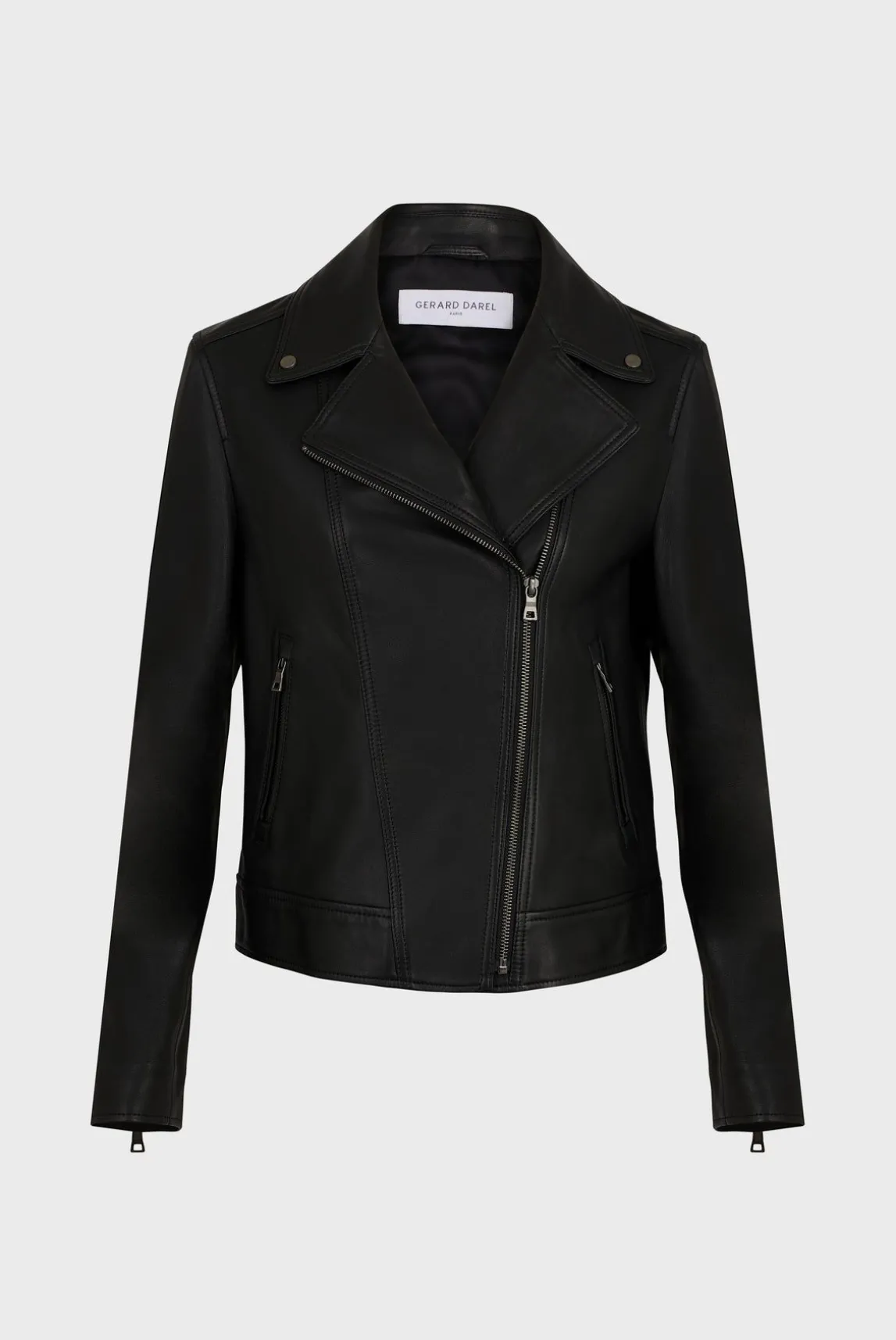 Blouson En Cuir Femme Noir Nadege