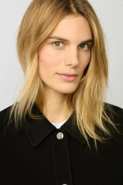 Blouson En Laine Double-Face Noir - Nattie