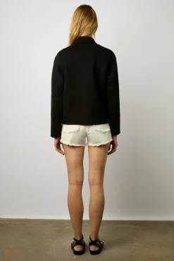 Blouson En Laine Double-Face Noir - Nattie