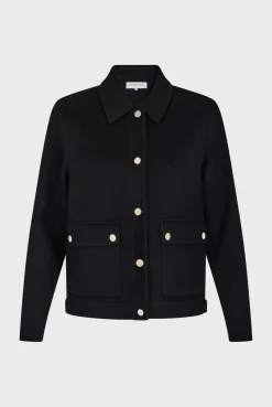 Blouson En Laine Double-Face Noir - Nattie