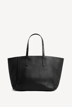 Cabas En Cuir Graine Noir/Or - Simple 2