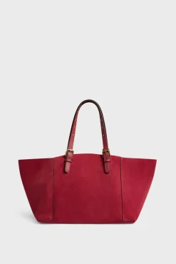 Cabas En Cuir Velours Grenade - Simplebag
