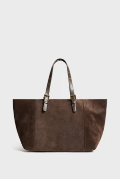 Cabas En Cuir Velours Interieur Metallise - Simple Bag