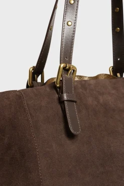 Cabas En Cuir Velours Interieur Metallise - Simple Bag