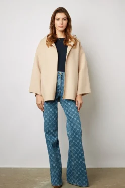 Cape En Laine Double Face Sable - Nesrynn