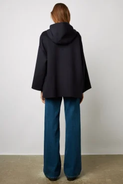 Cape En Laine Double Face Marine - Nesrynn