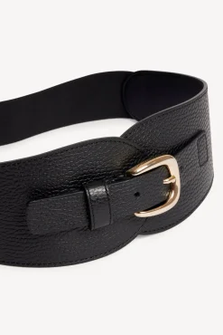 Ceinture Corset En Cuir Velours Noir - Olympe