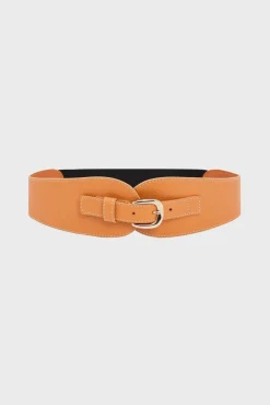 Ceinture En Cuir Graine Camel - Olympe
