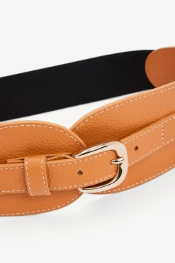 Ceinture En Cuir Graine Camel - Olympe