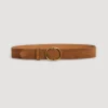 Ceinture En Cuir Velours Camel - Paloma