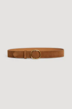 Ceinture En Cuir Velours Camel - Paloma