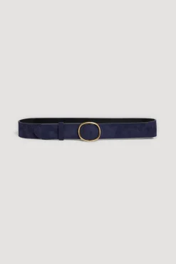Ceinture En Cuir Velours Marine - Paloma