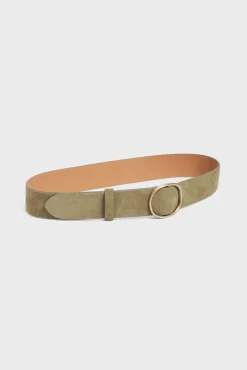Ceinture En Cuir Velours Vert - Paloma