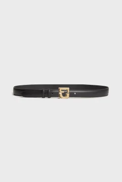 Ceinture Signature En Cuir Noir - Lelauren