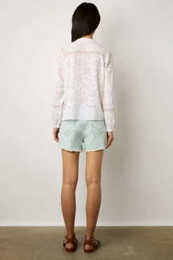 Chemise A Broderies Blanc - Ayate