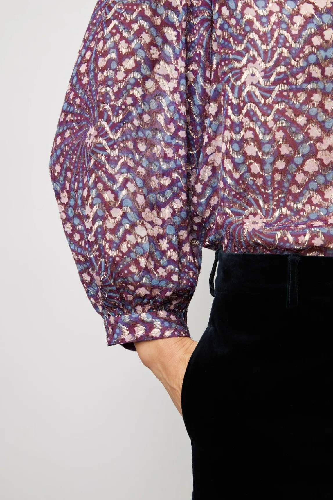 Chemise A Imprime Et Lurex Parme - Akris