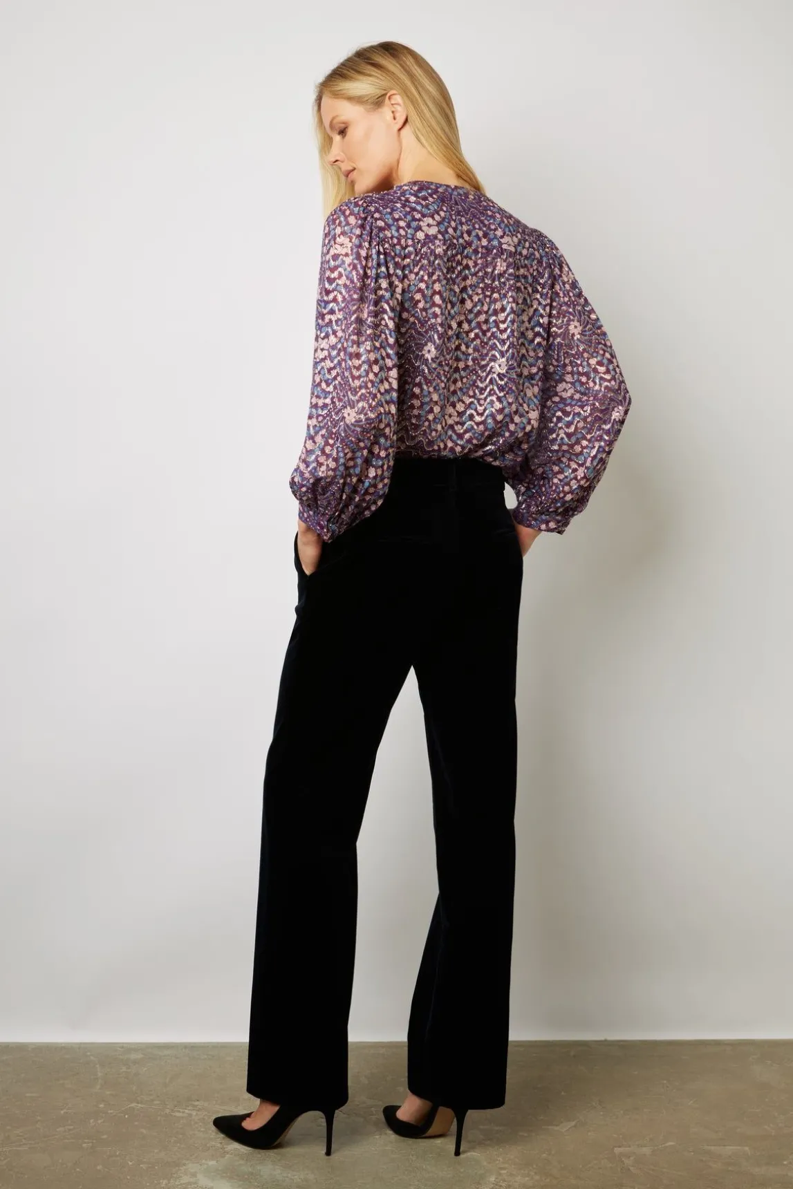 Chemise A Imprime Et Lurex Parme - Akris
