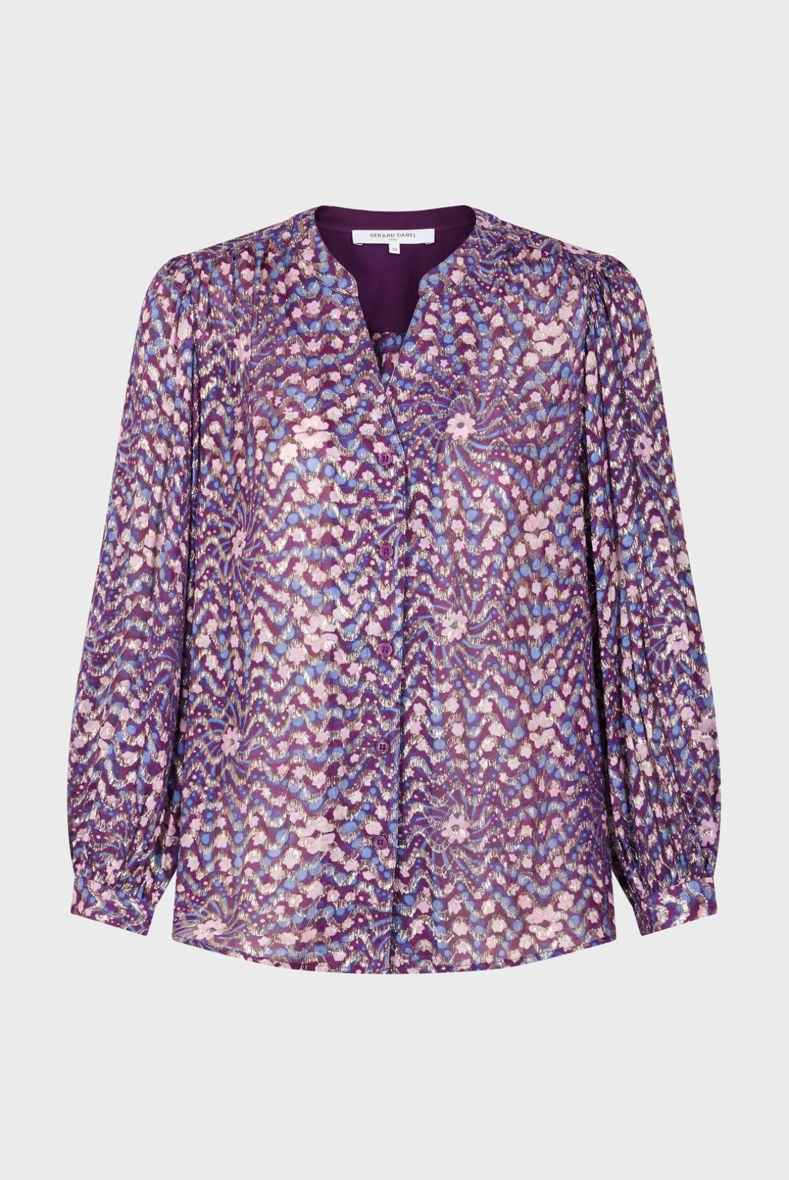 Chemise A Imprime Et Lurex Parme - Akris