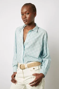 Chemise A Monogramme Bleu Ciel - Clyde