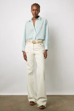 Chemise A Monogramme Bleu Ciel - Clyde