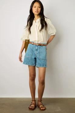 Chemise Brodee En Coton Ecru Ecru - Narin
