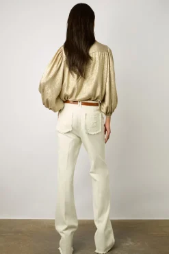 Chemise Fluide En Lurex Or - Alynn